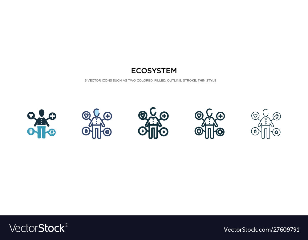 Ecosystem icon in different style two colored