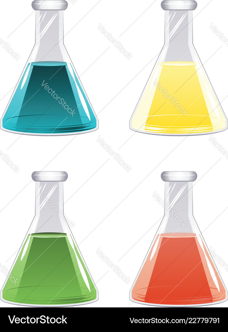 Flask with liquid Royalty Free Vector Image - VectorStock
