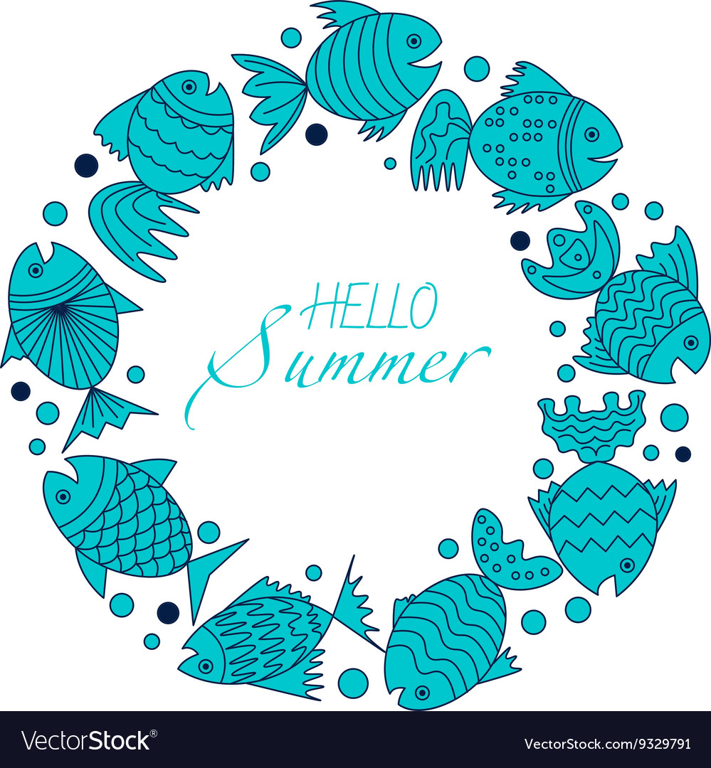 Frame for text with fish