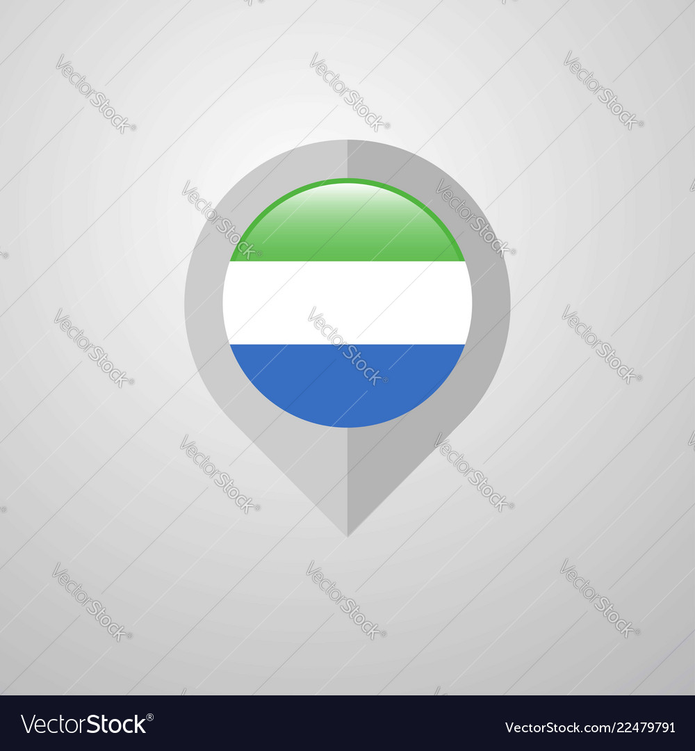 Map navigation pointer with sierra leone flag