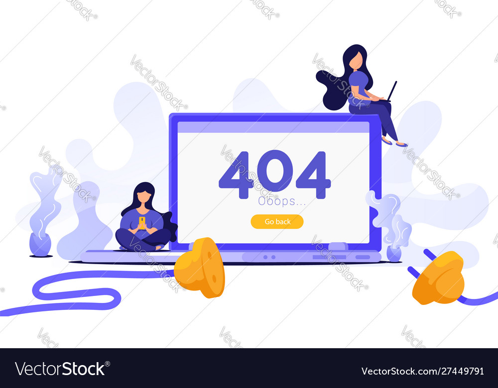 Page not found creative concept with a computer