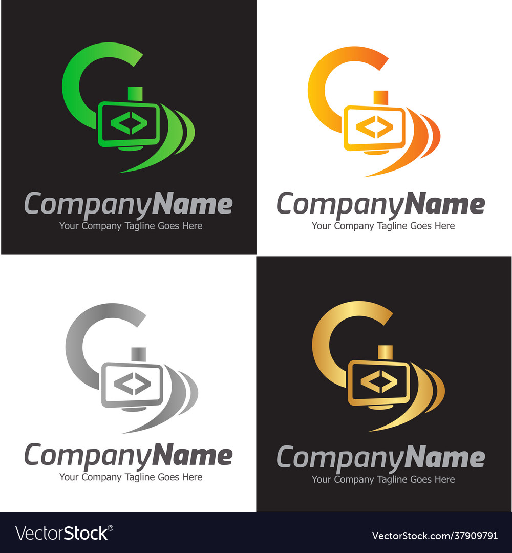 Programming code and computer monitor logo