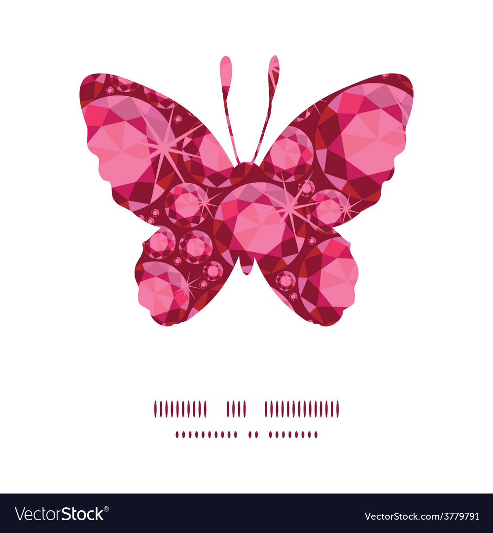 Ruby butterfly silhouette pattern frame