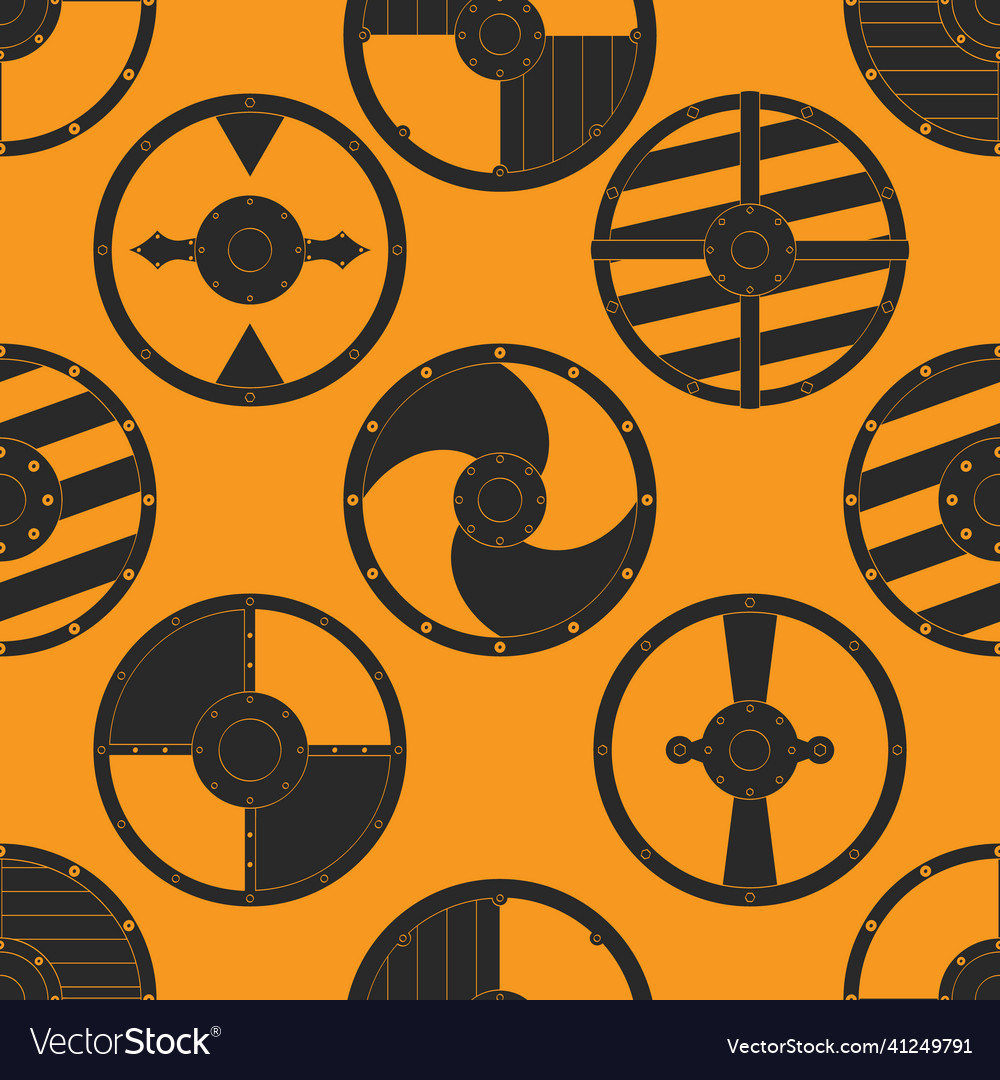 Seamless pattern with ancient shields