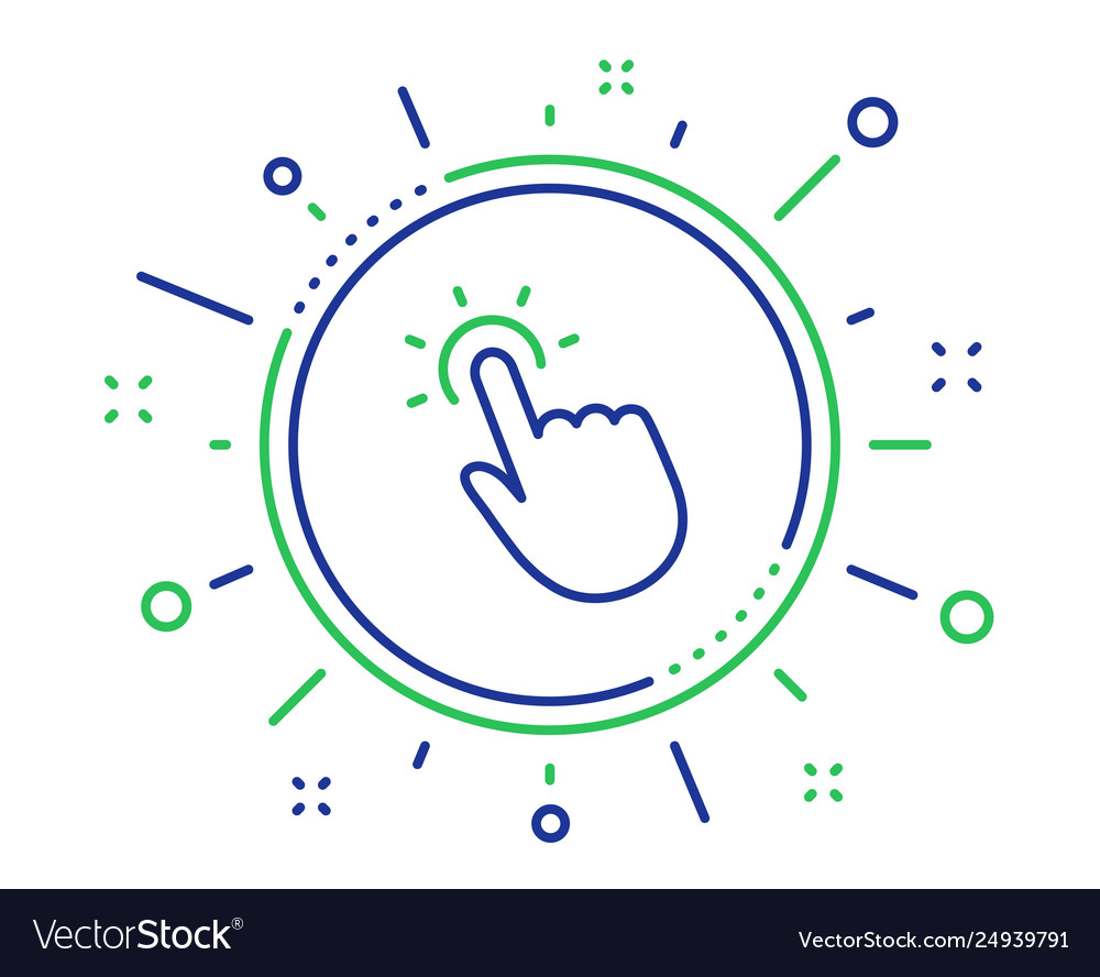 Touchpoint line icon click here sign Royalty Free Vector