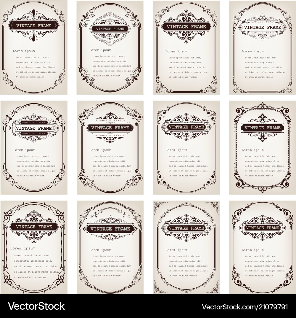 Vintage frames Royalty Free Vector Image - VectorStock