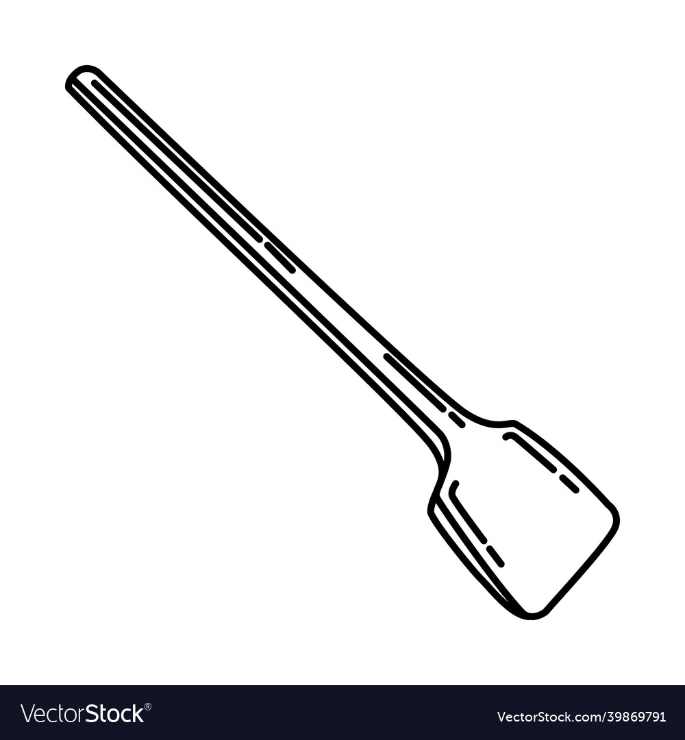 Wooden turning spatula icon doodle hand drawn Vector Image