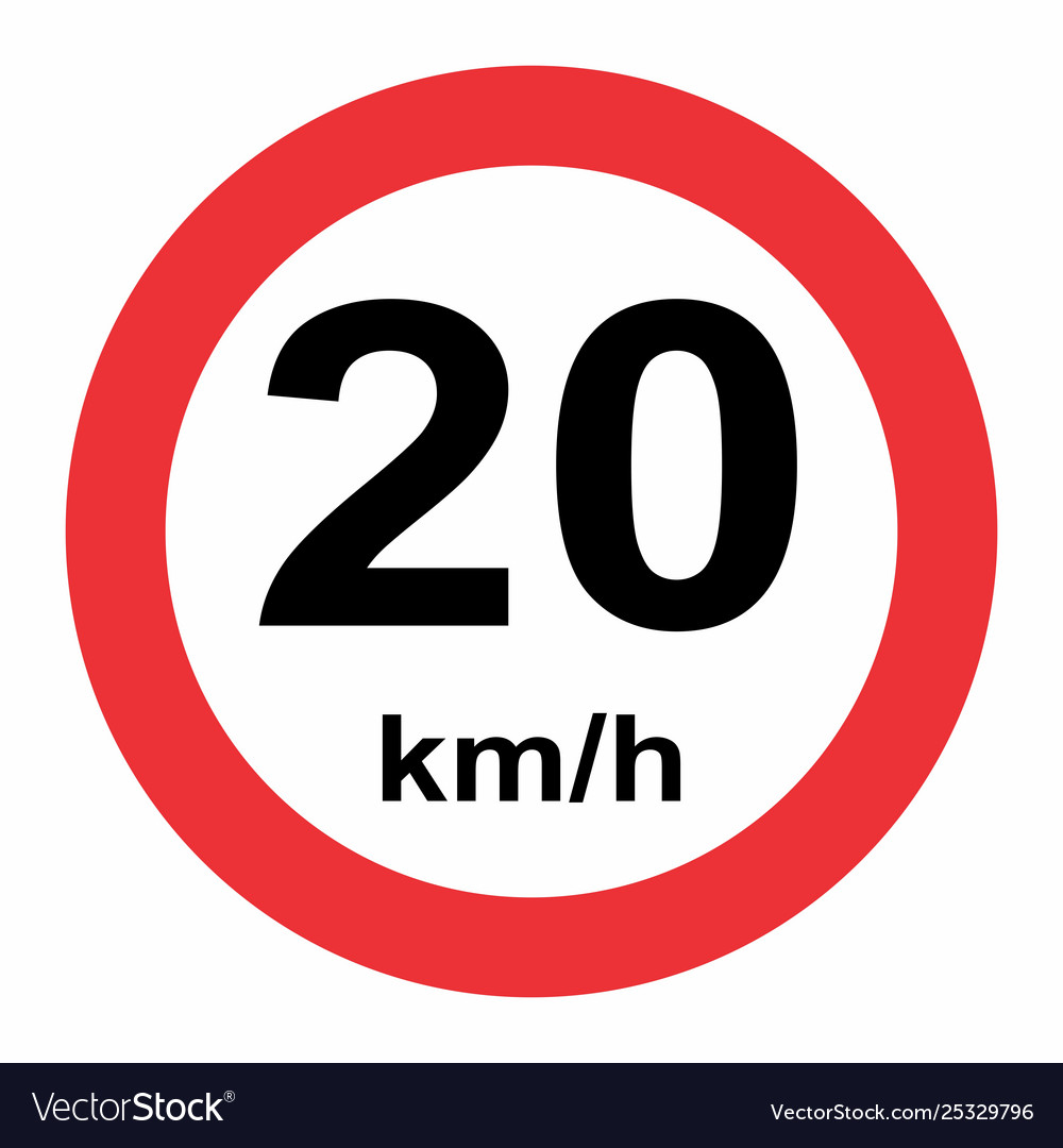 Speed Limit 20 Kph Or Mph Speed Limit Sign With Red Speed