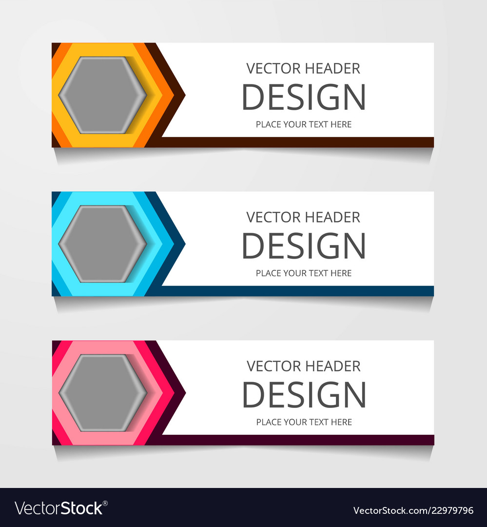 Abstract design banner web template with three Vector Image Abstract design banner web template with three