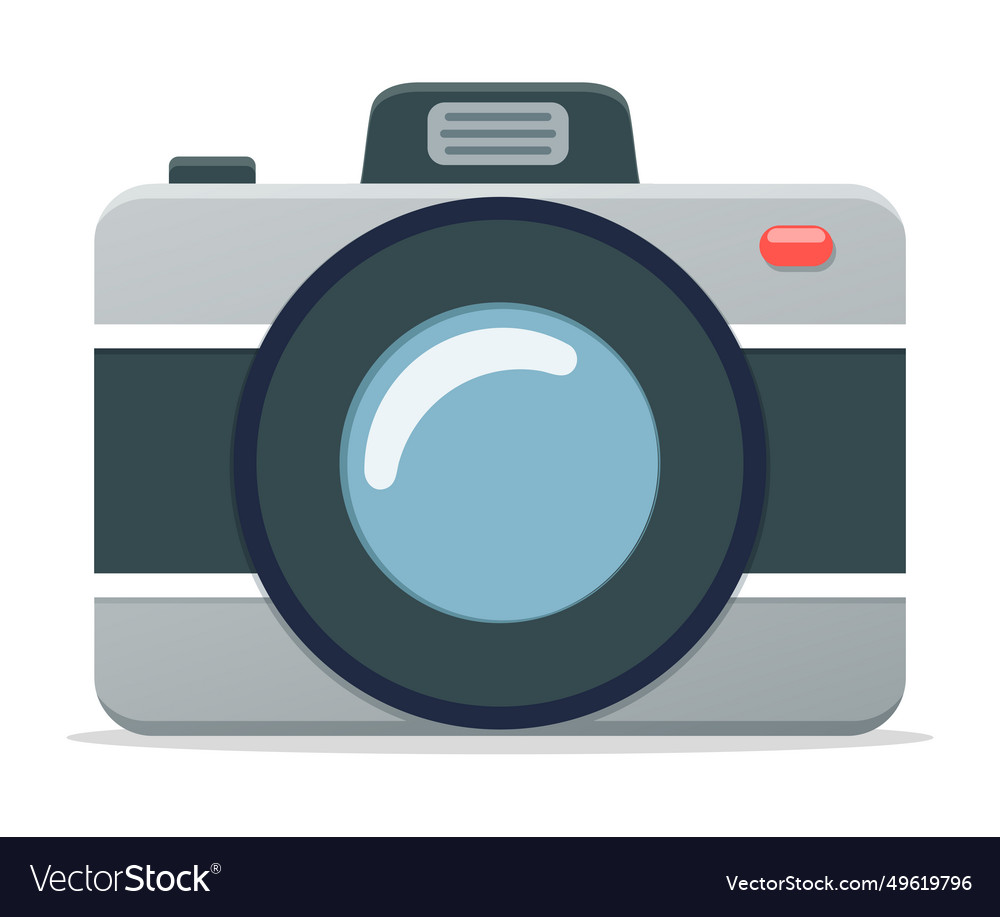 Colored camera flat design isolated Royalty Free Vector