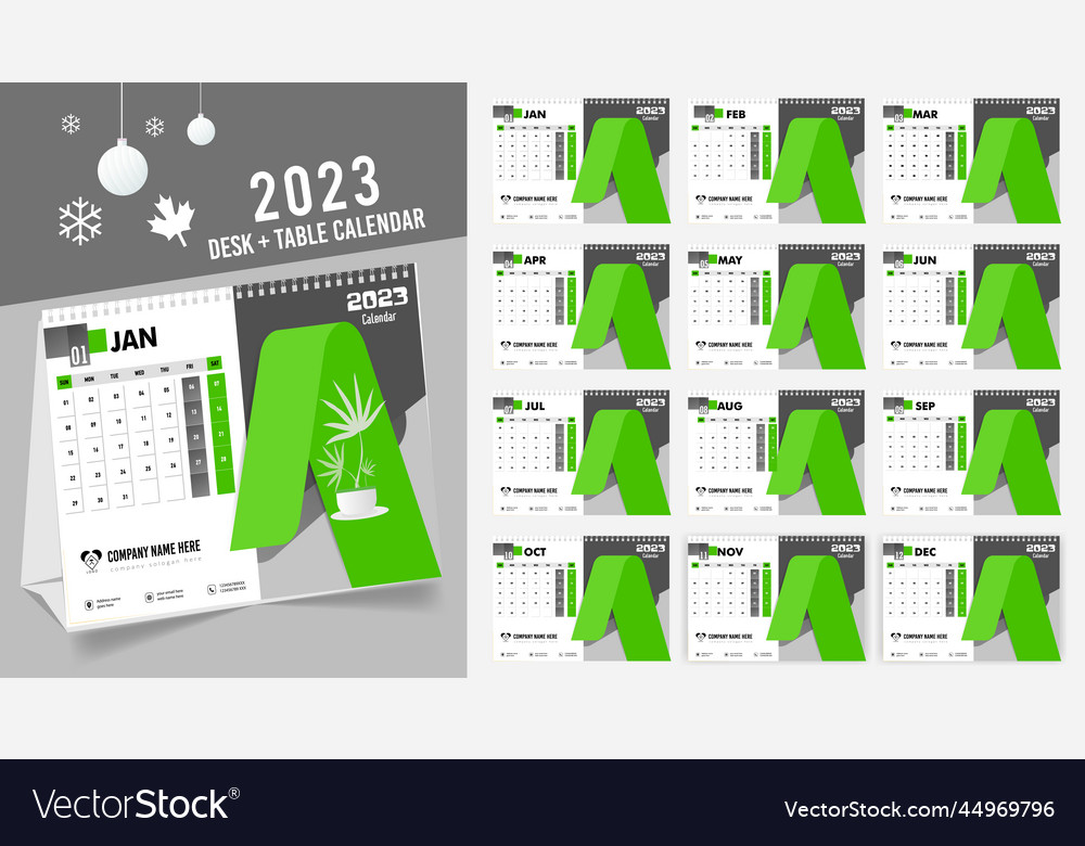 Creative monthly 2023 desk calendar design