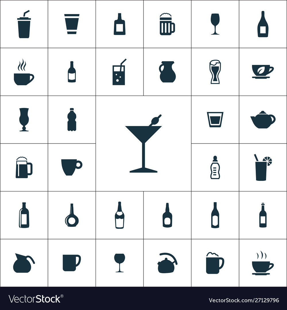 Drinks Icon Set - Alcoholic Beverages