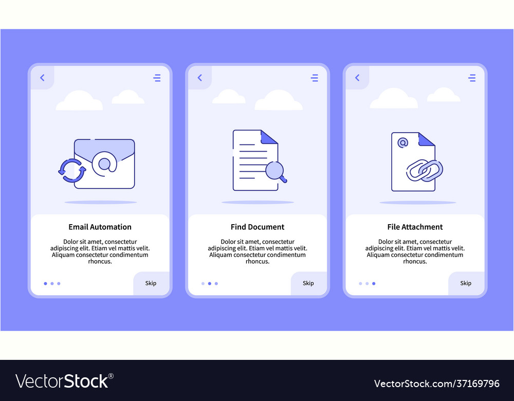 Email automation find document file attachment vector image Email automation find document file attachment