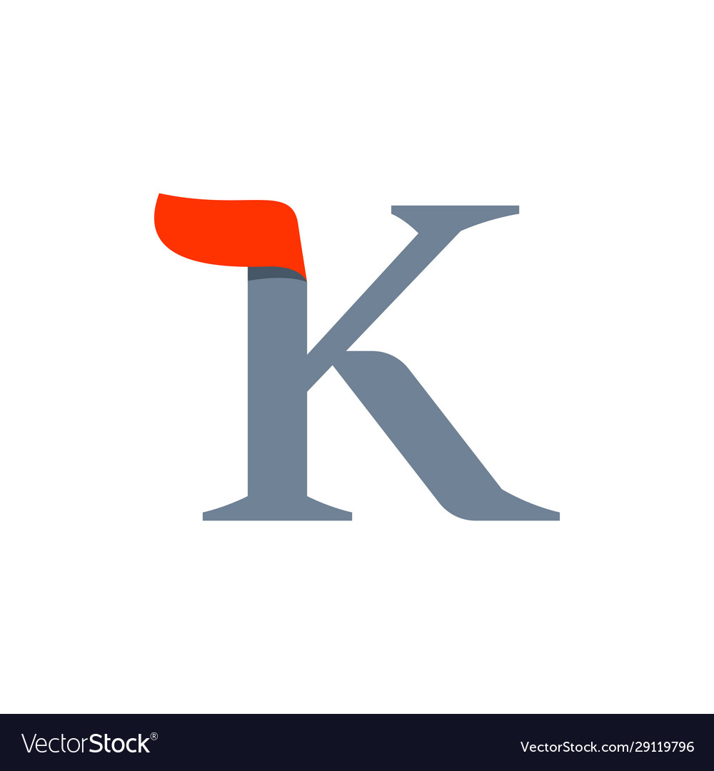 Fast speed k serif letter logo