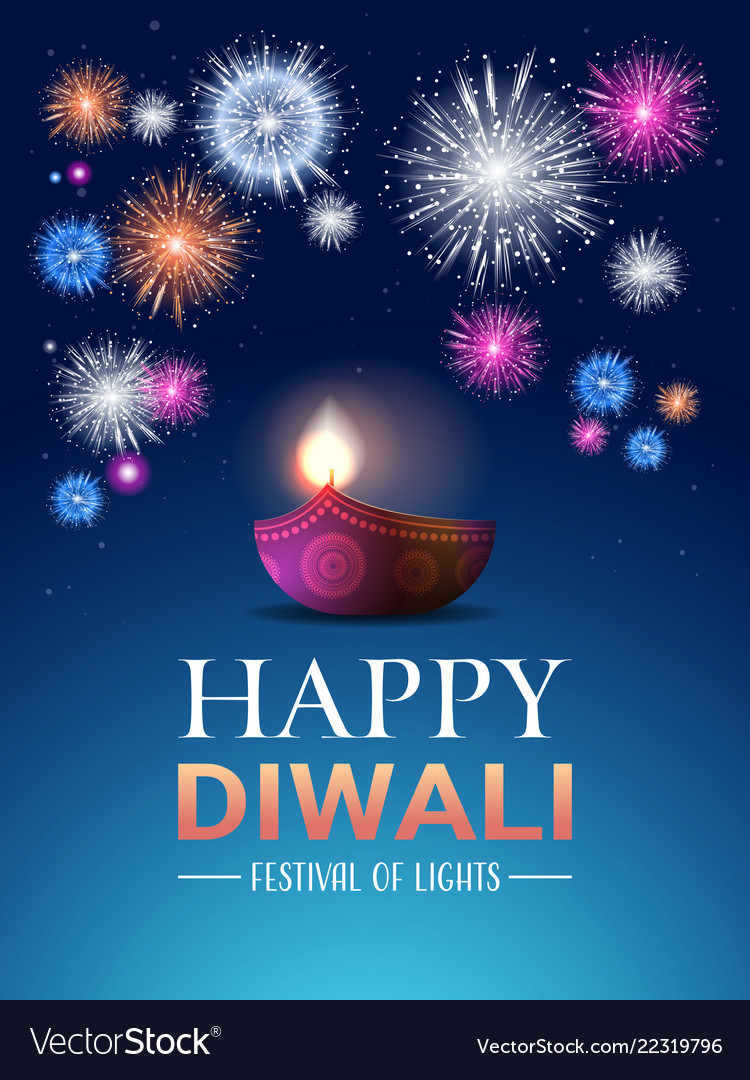 Happy diwali traditional indian lights hindu