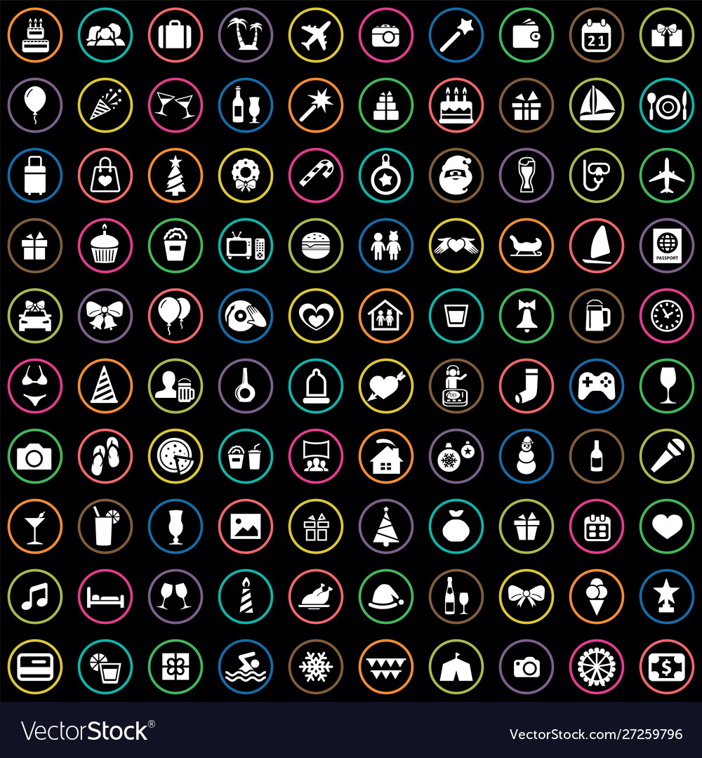Holiday 100 icons universal set for web and ui