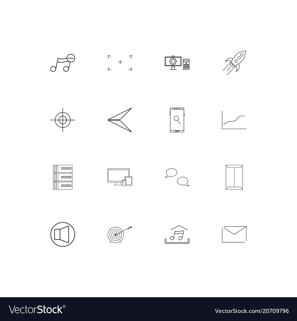 Internet of things simple linear icons set