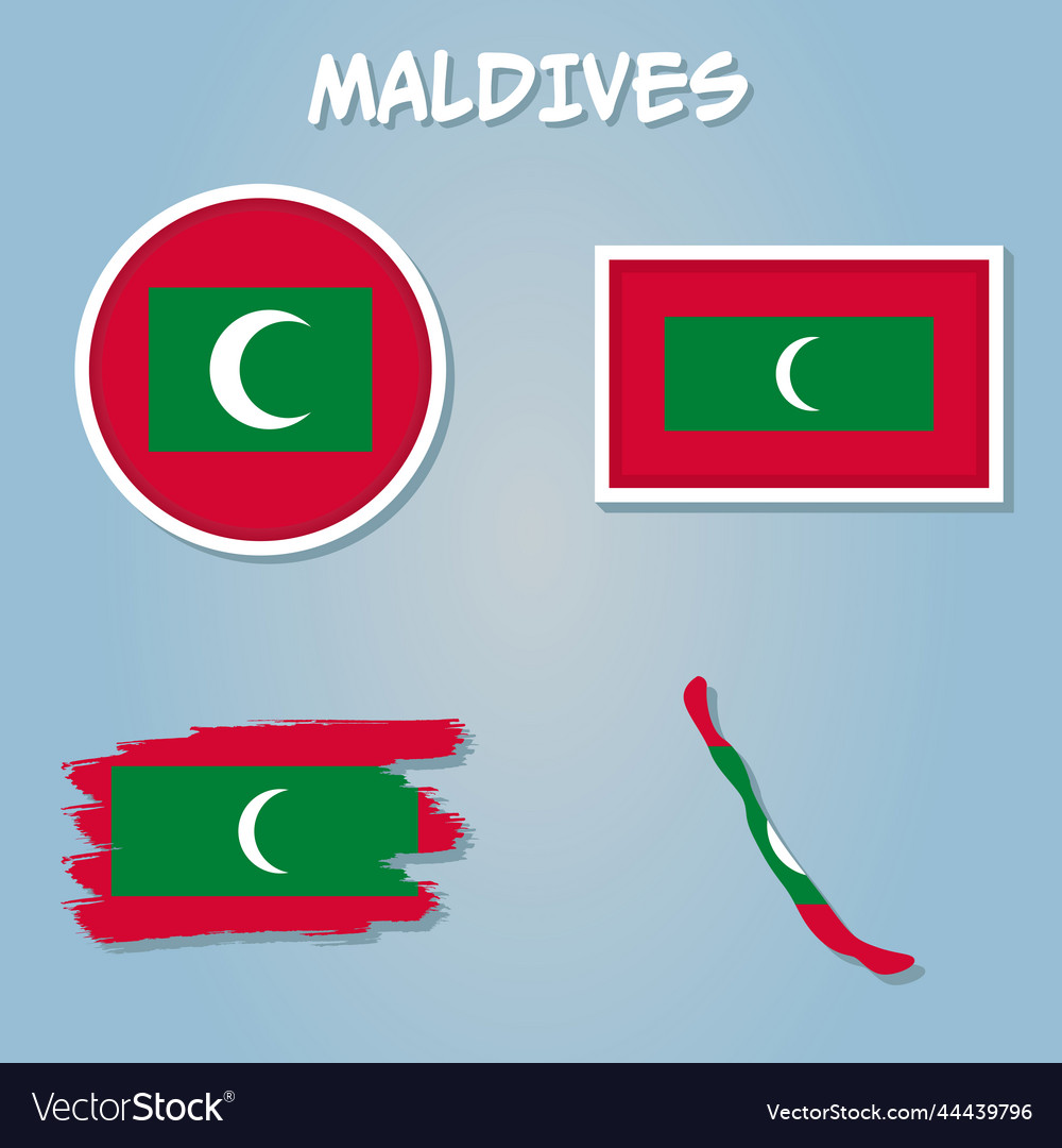 Karte der Malediven mit dem Symbol der nationalen Flagge vector image Karte der Malediven mit dem Symbol der nationalen Flagge