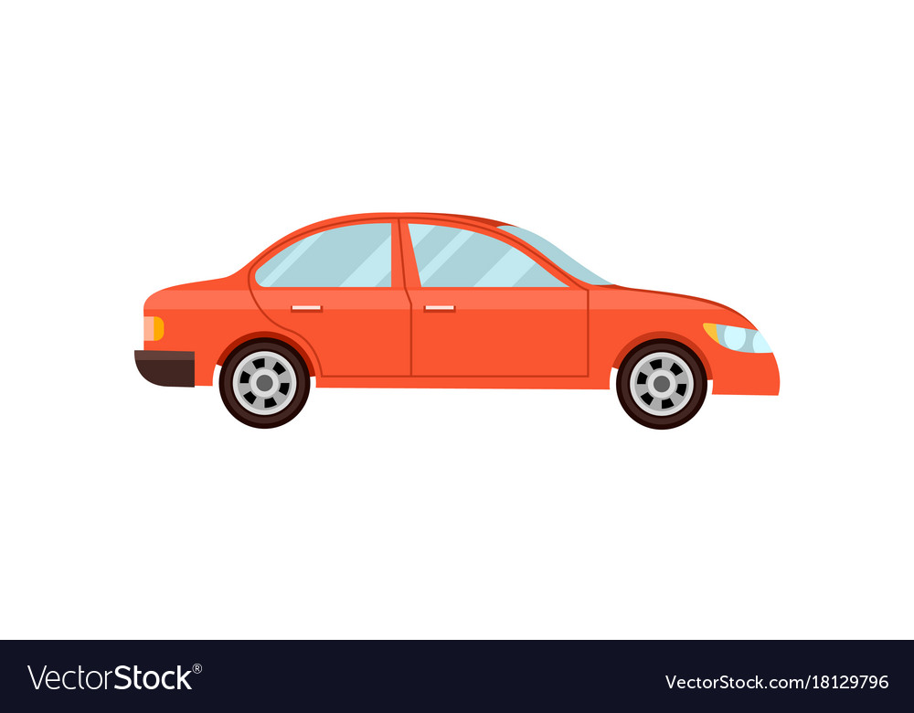 Modern red car isolated Royalty Free Vector Image