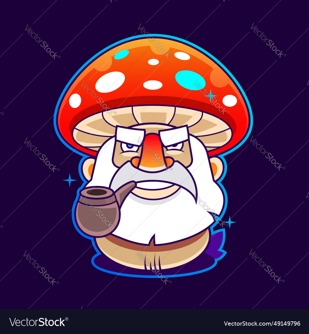 Mushroom with bouquet of flowers cute fly agaric