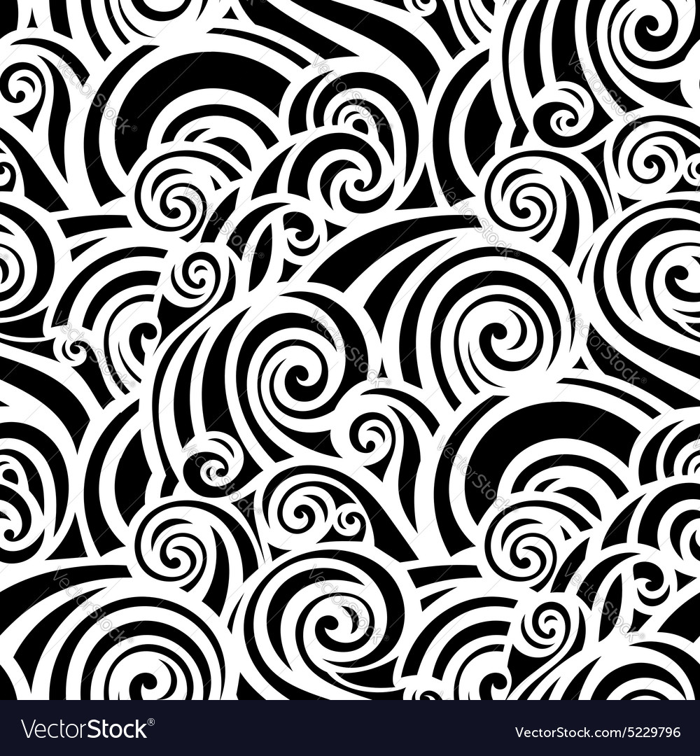 Seamless Monochrome Ornate Pattern Royalty Free Vector Image