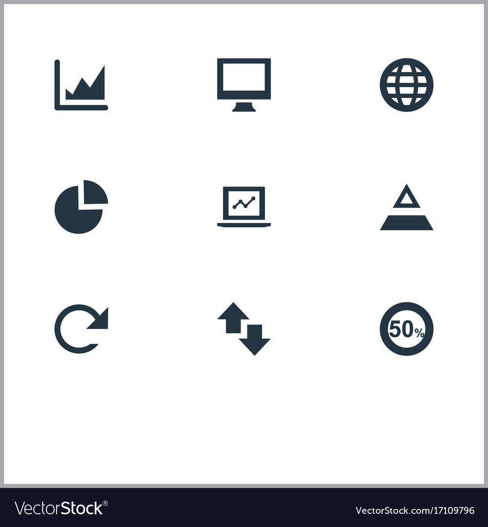 Set of simple analytics icons