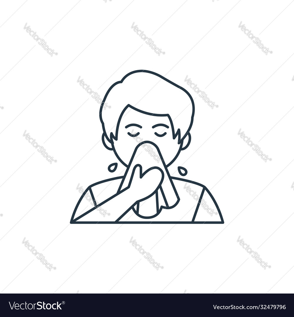 Sneeze icon sneeze editable stroke sneeze linear Vector Image