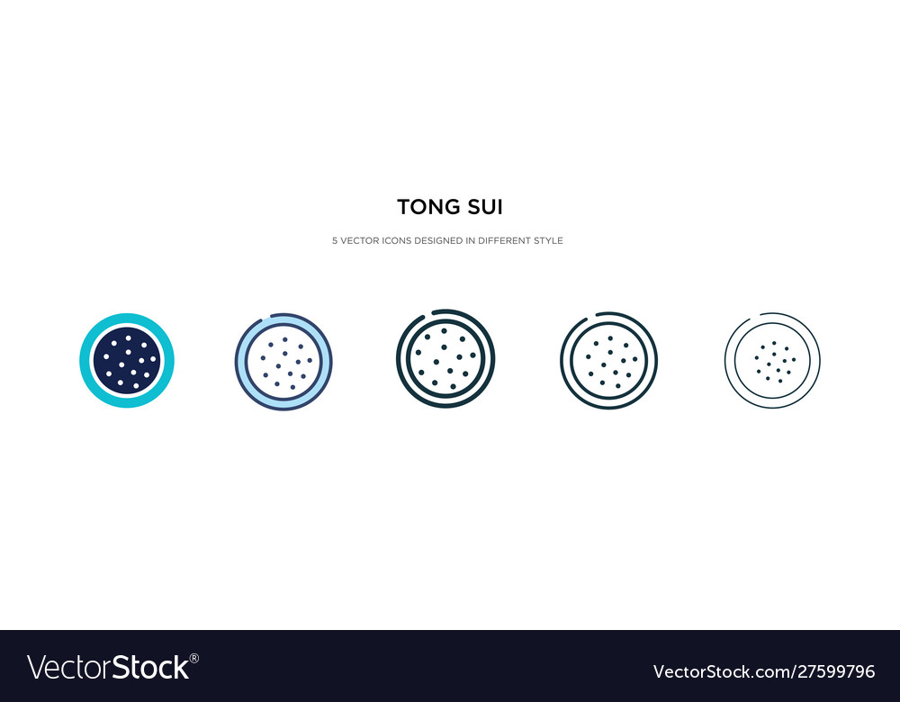 Tong sui icon in different style two colored