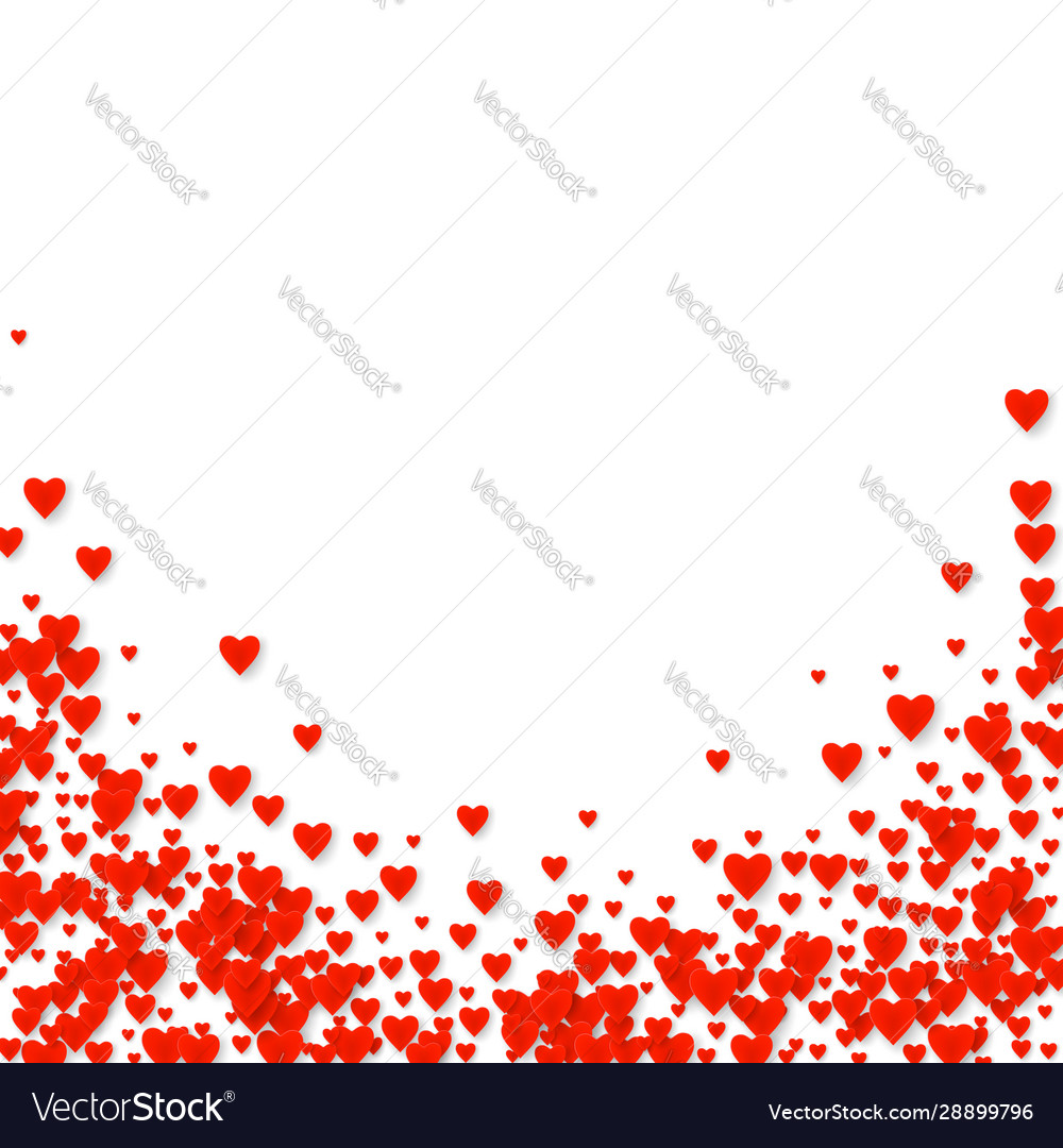 Valentines pattern card with red falling heart Vector Image