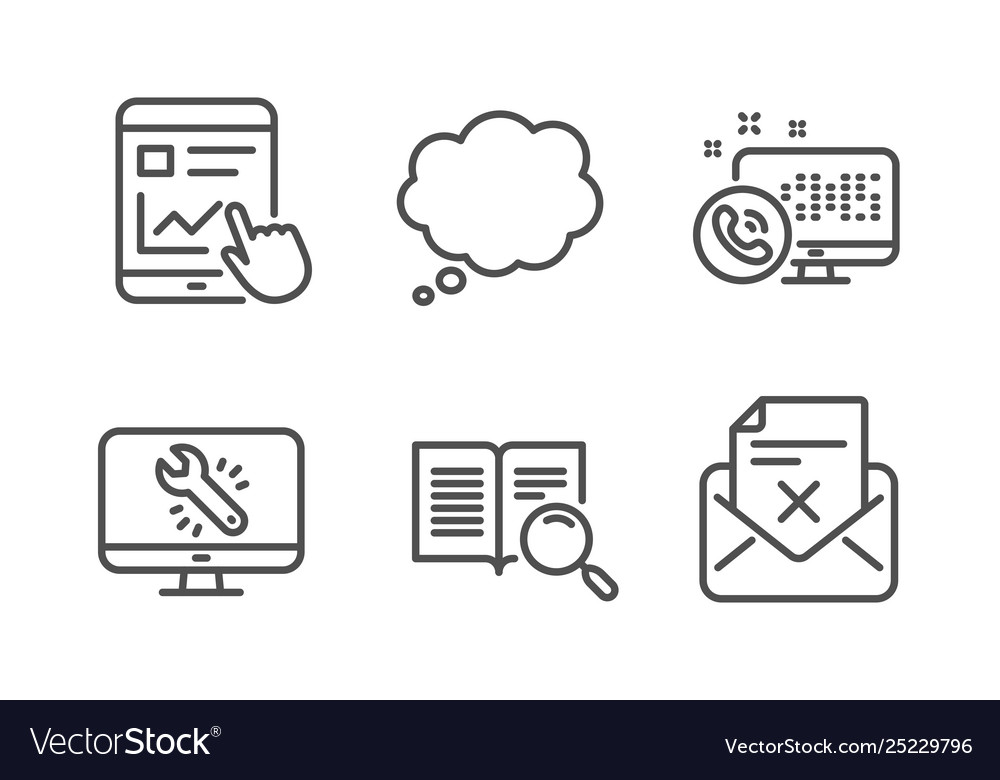 Web call comic message and internet report icons vector image Web call comic message and internet report icons