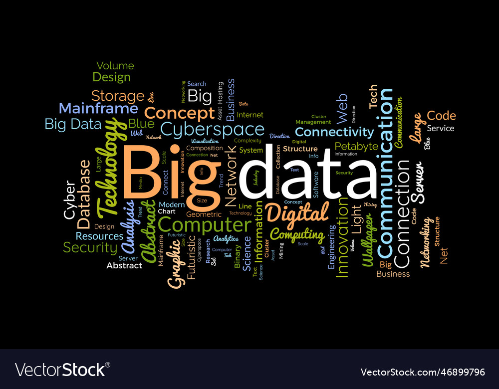 Word cloud background concept for big data