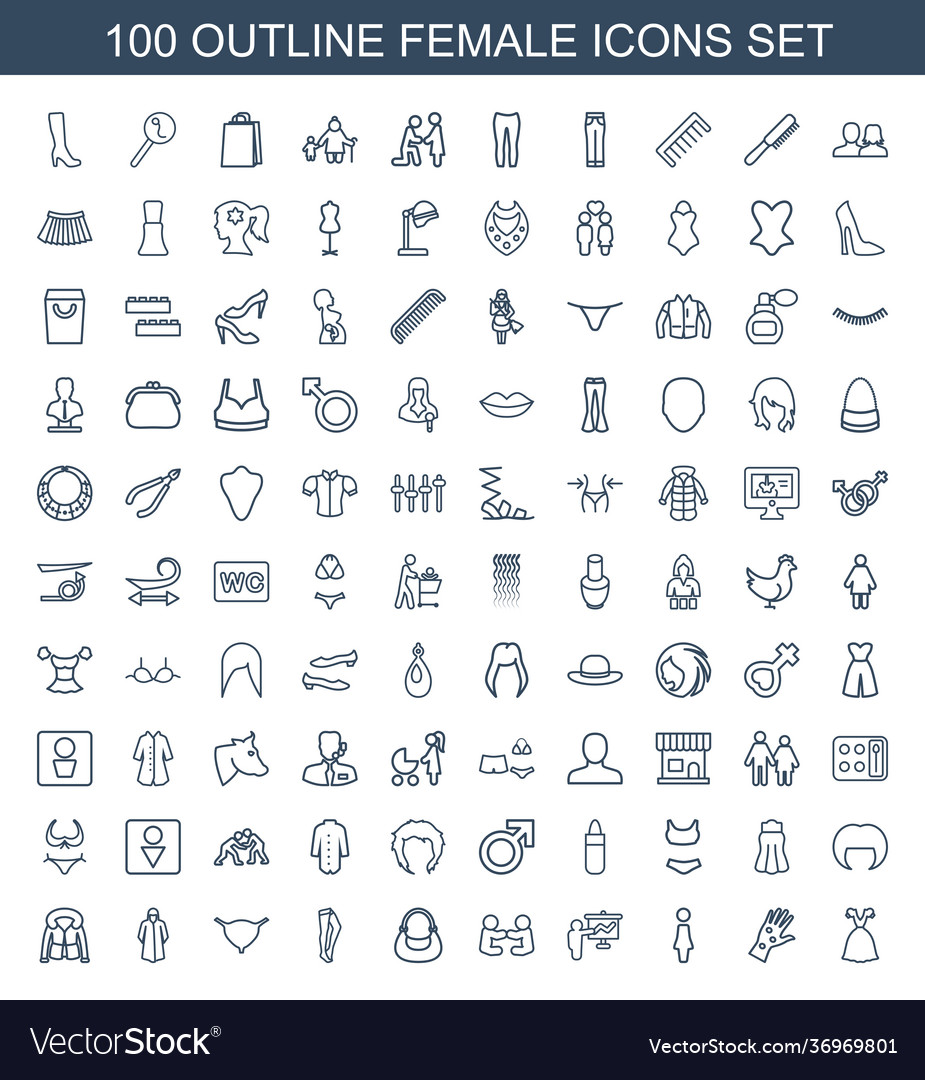 100 weibliche Icons