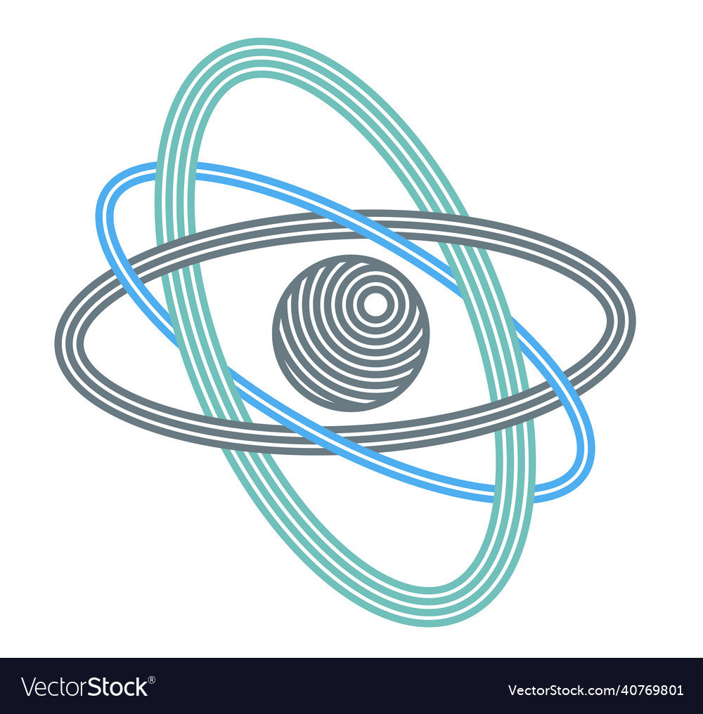 Atom symbol in modern linear style isolated vector image Atom symbol in modern linear style isolated