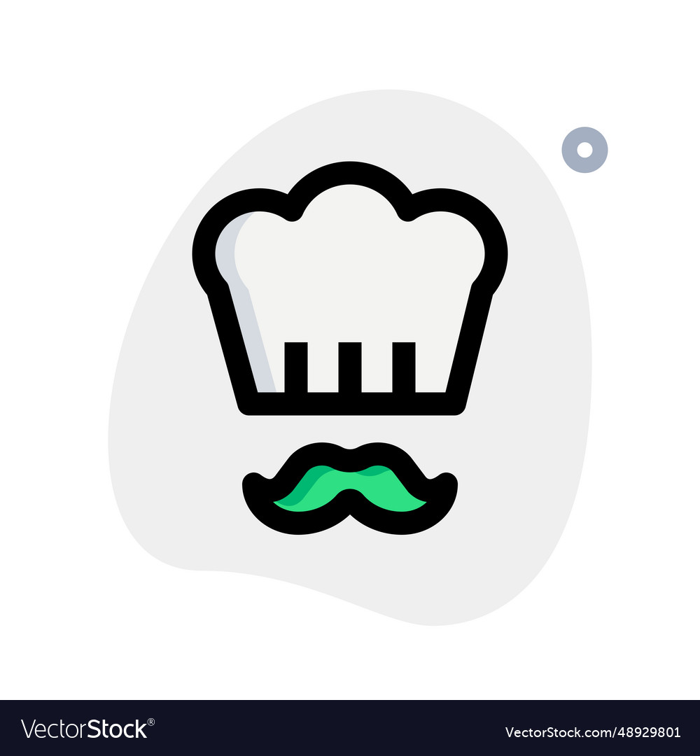 Chef wearing hat with a mustache isolated