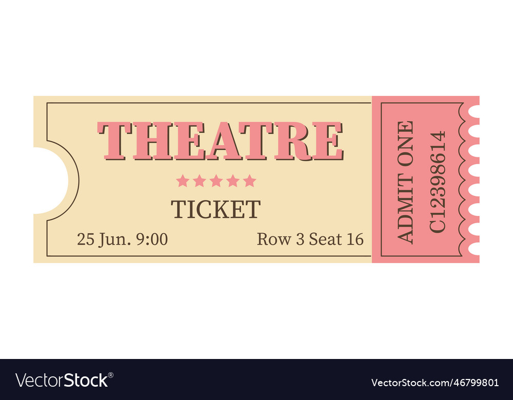 Classic retro ticket for cinema circus movie Vector Image