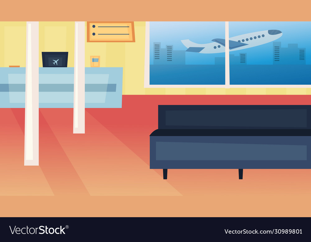 Concept airport empty terminal