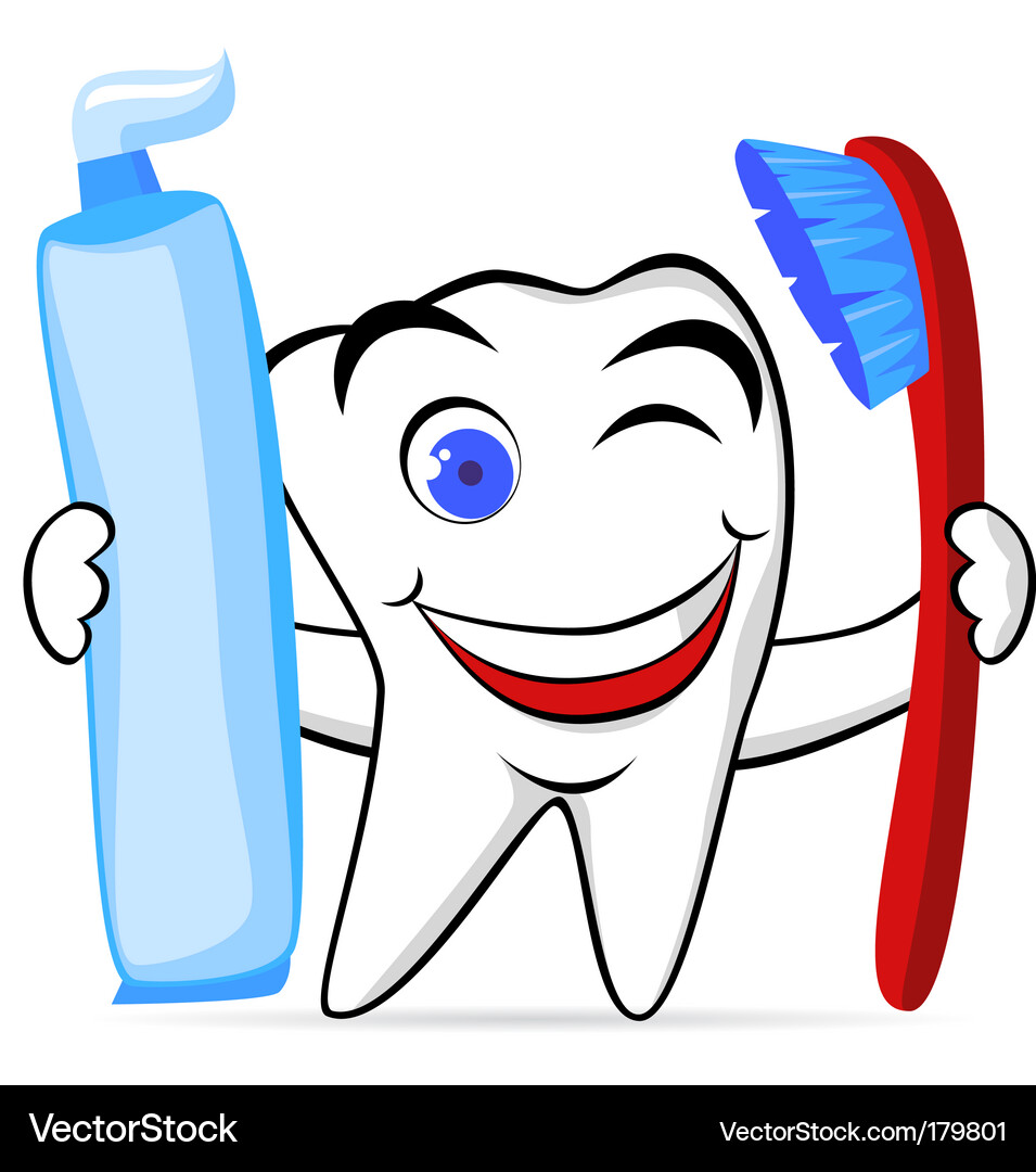 Cute Tooth Character Royalty Free Vector Image