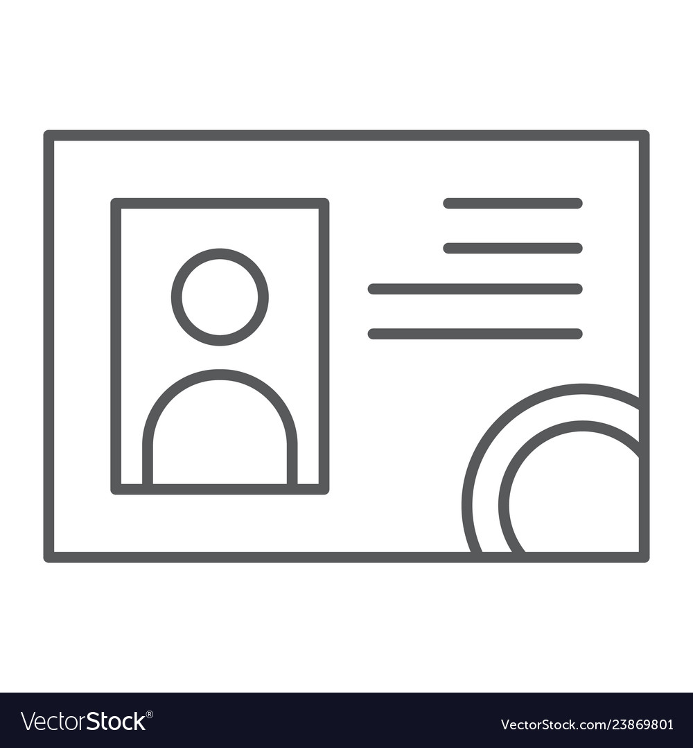 Driver license thin line icon documents and card Vector Image