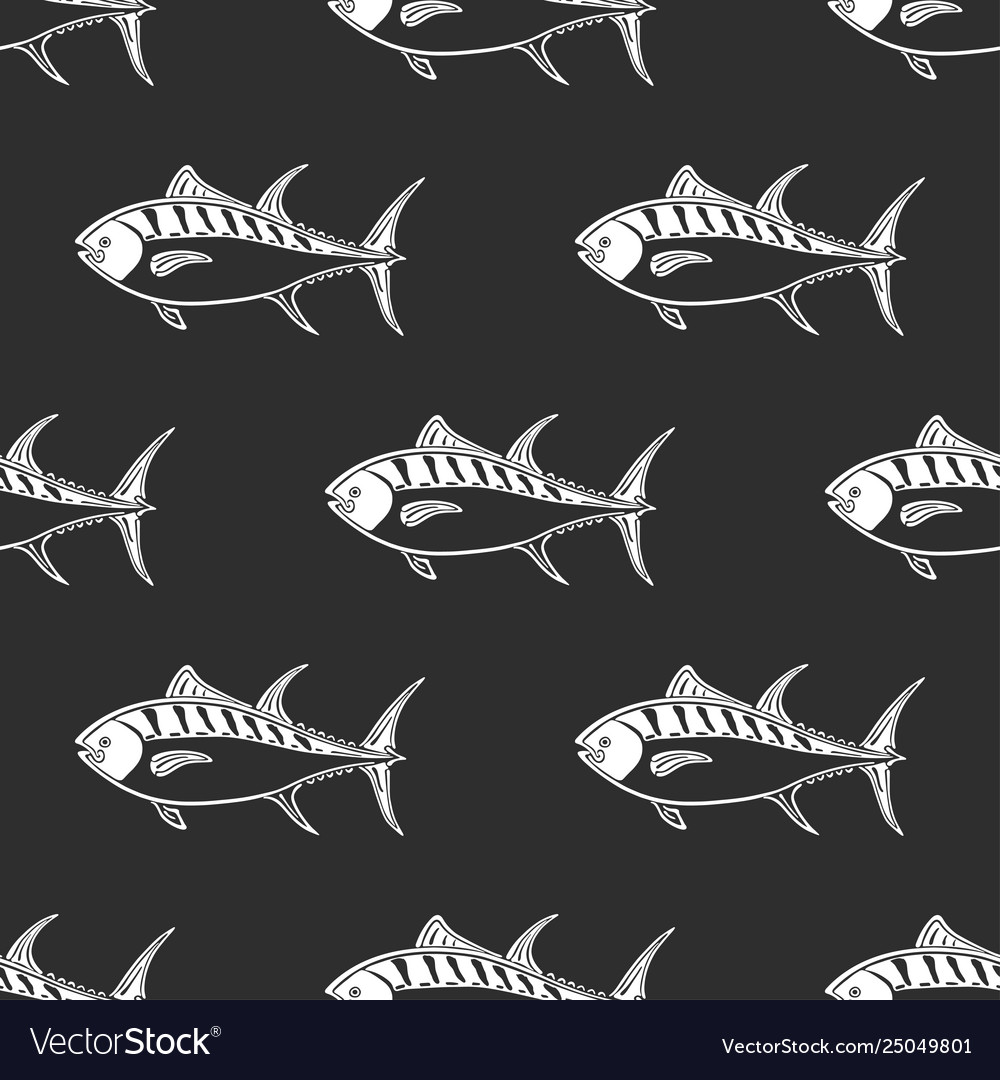 Fat tuna character abstract ink hand drawn vector image Fat tuna character abstract ink hand drawn