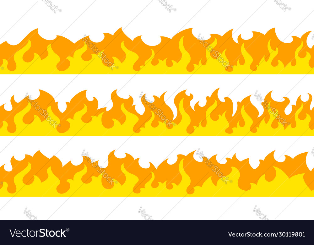 Fire flame frame borders Royalty Free Vector Image