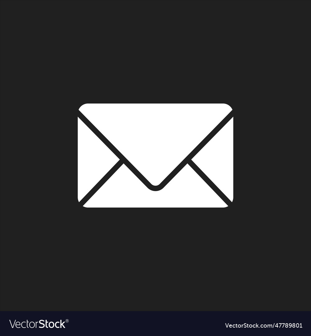 Flat simple envelope icon on background Vector Image Flat simple envelope icon on background