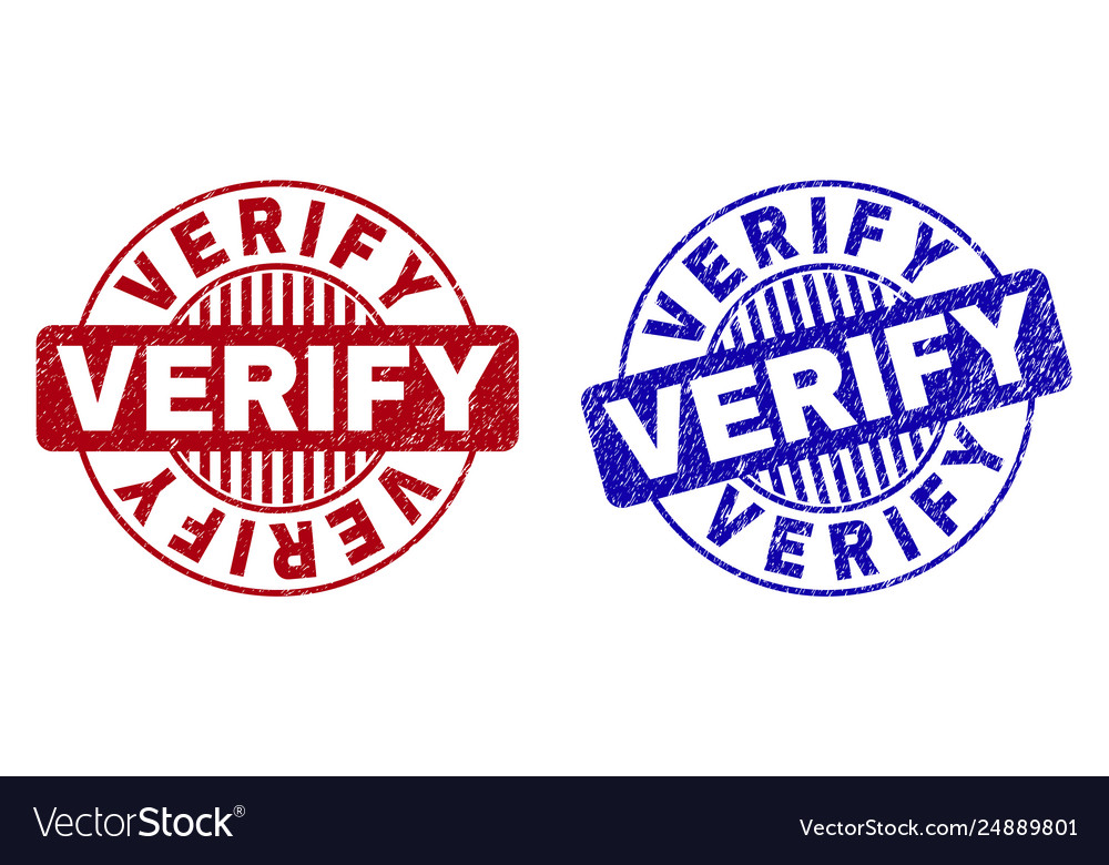 Grunge verify textured round stamps