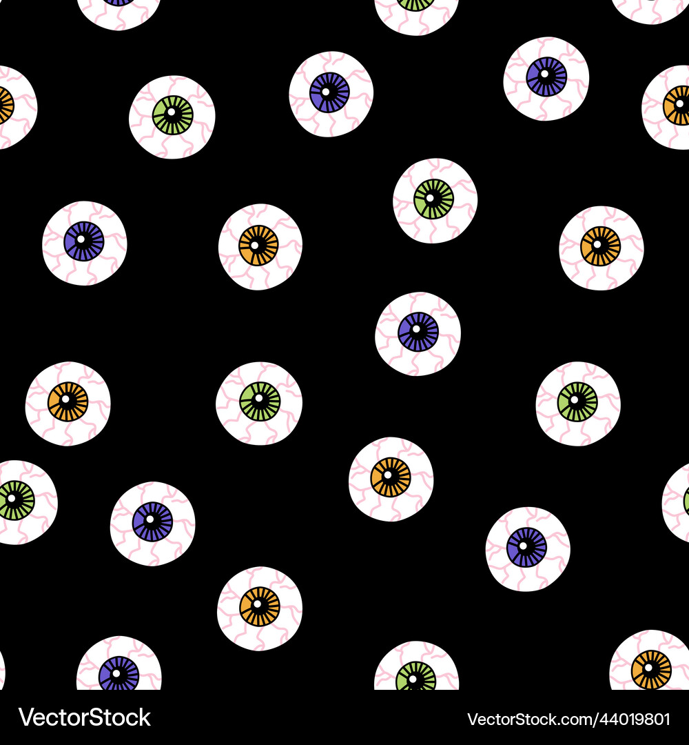 Halloween seamless pattern with human eyes Vector Image
