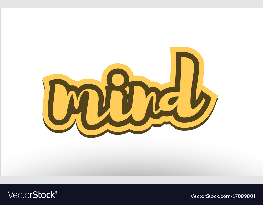 Mind yellow black hand written text postcard icon