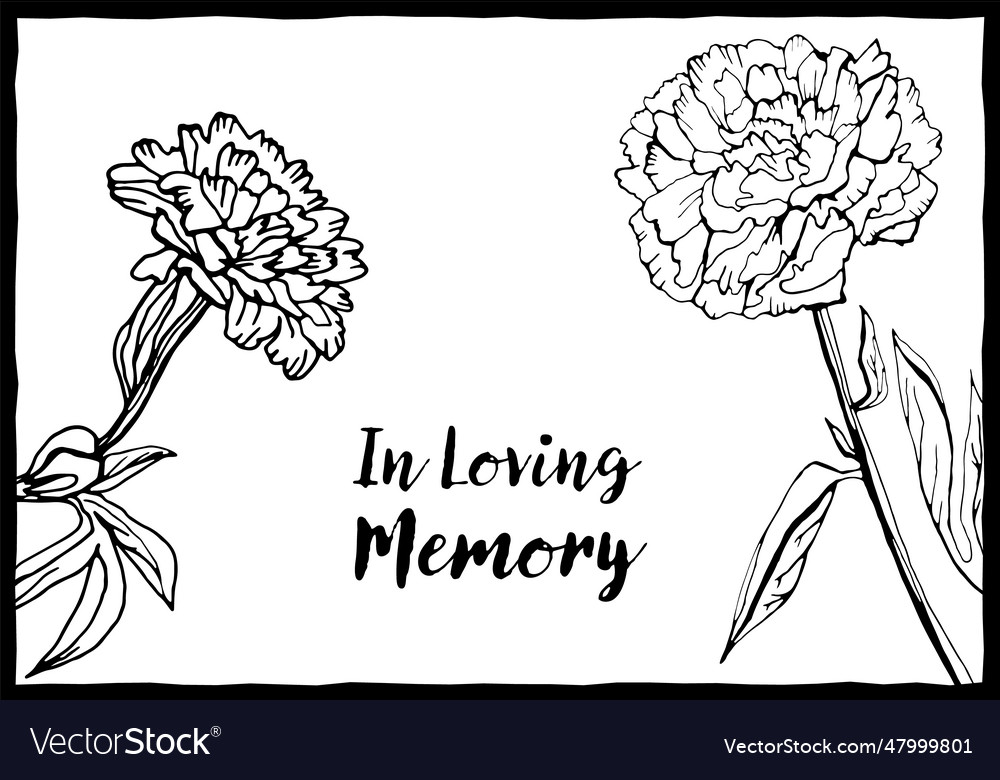 Obituary postcard with the text in loving memory