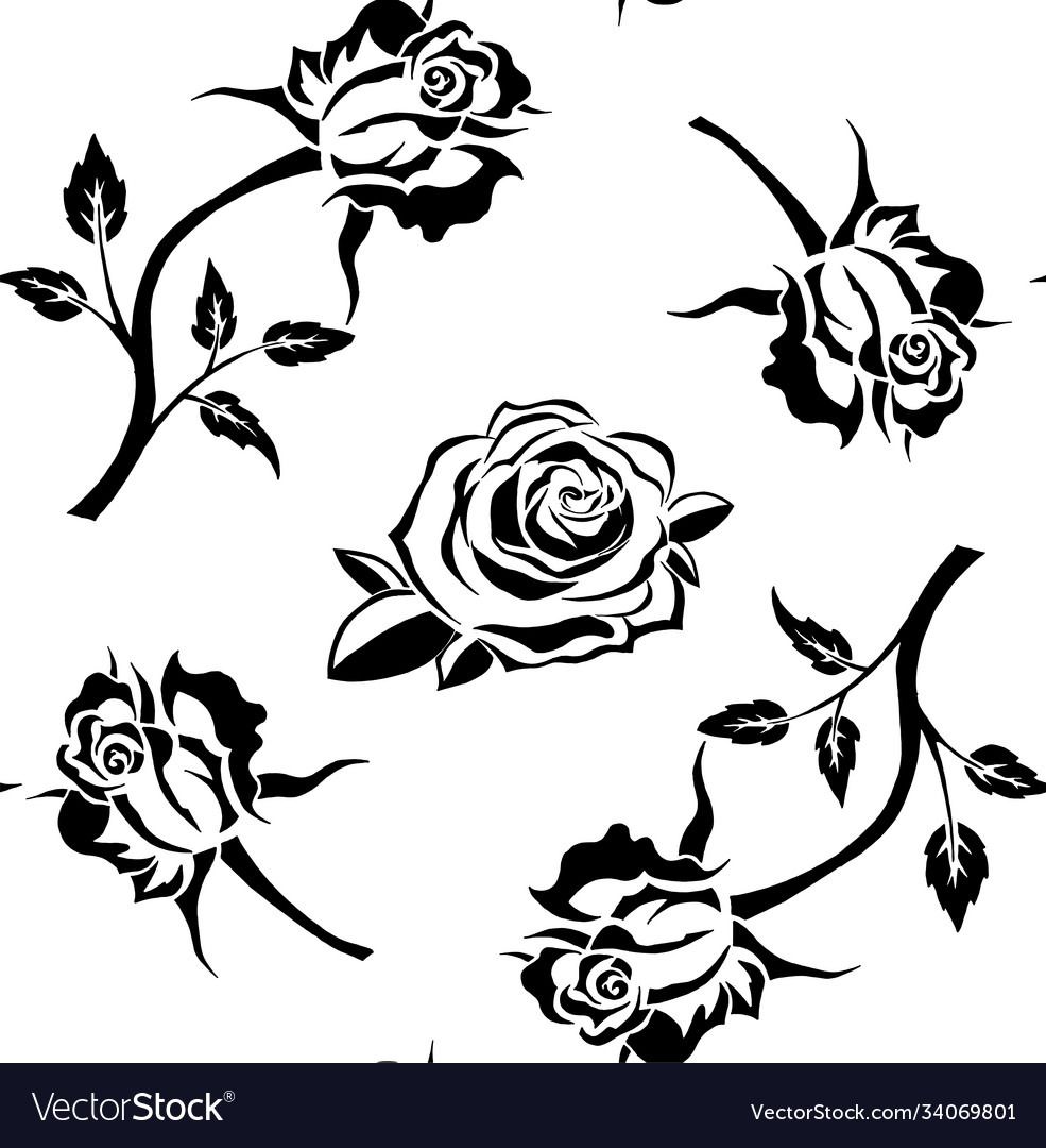 Rose seamless pattern rosebuds