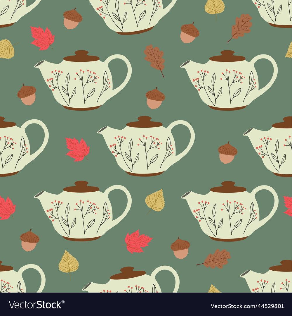 Seamless pattern with teapot vector image Seamless pattern with teapot