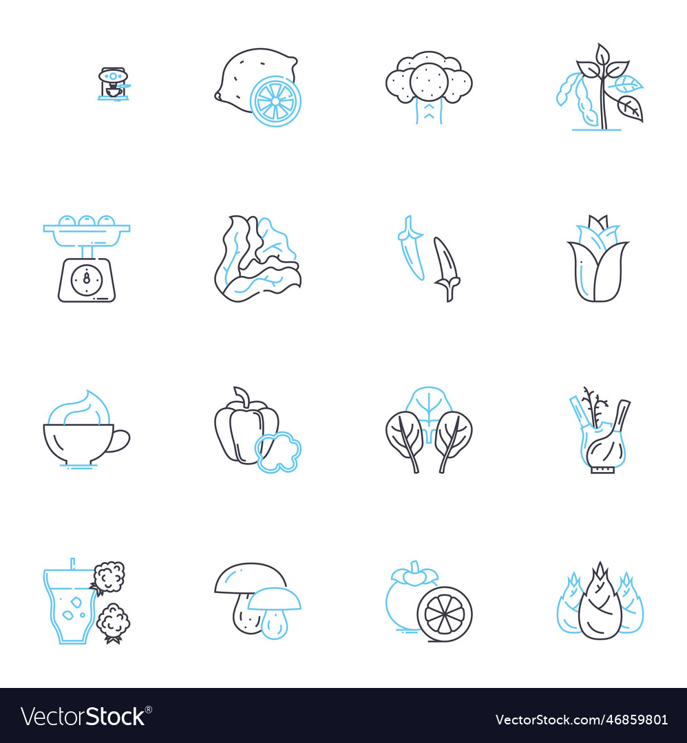 Solid fitness linear icons set strong endurance