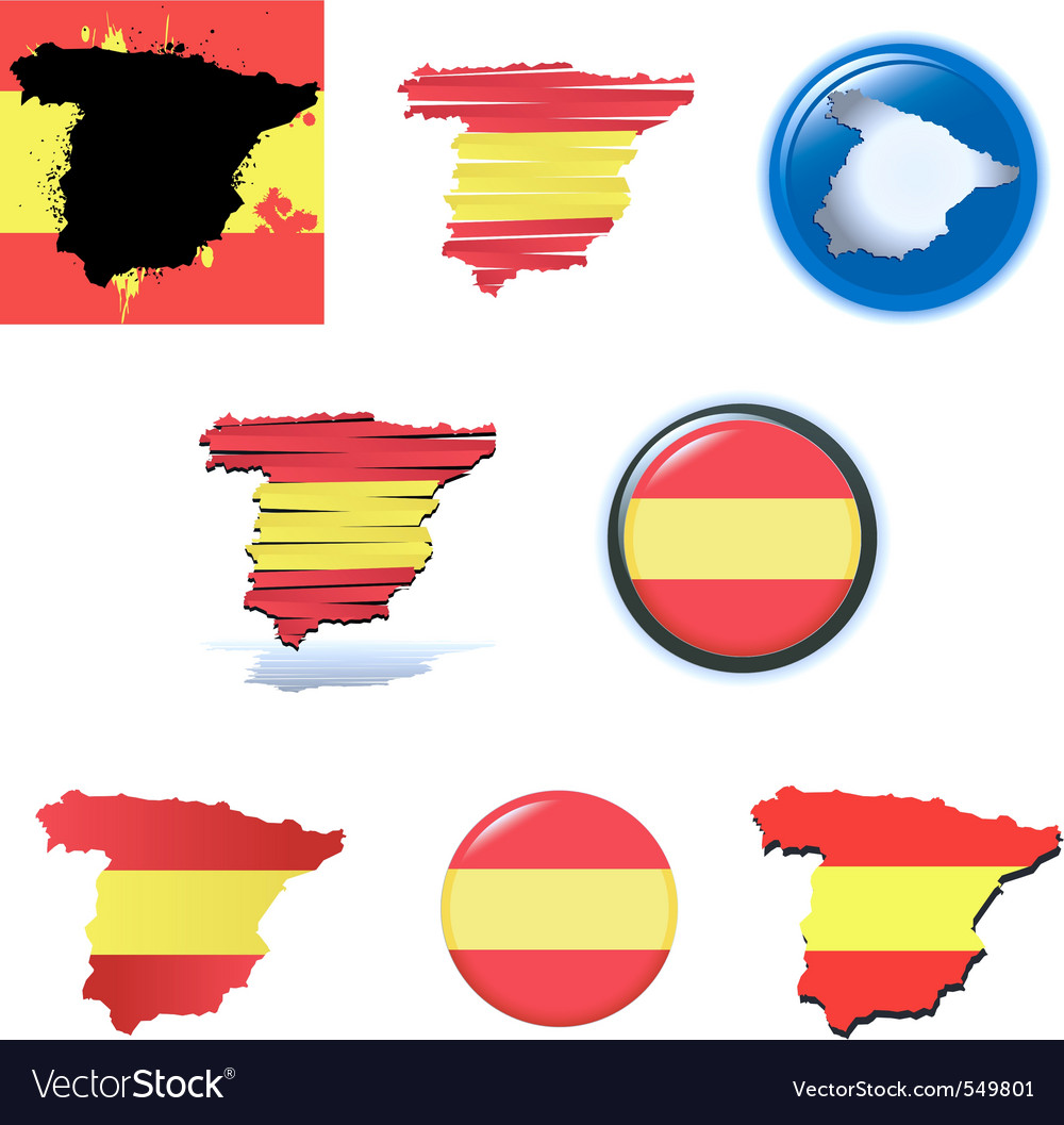 Spain Set Royalty Free Vector Image - VectorStock