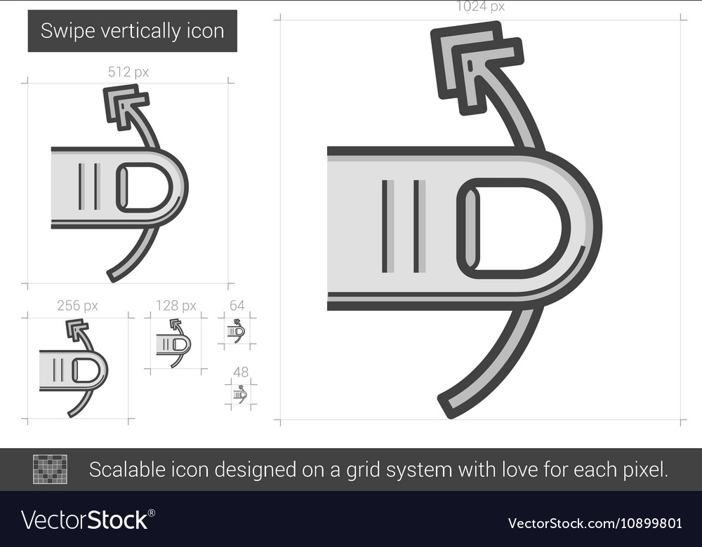 Swipe vertically line icon